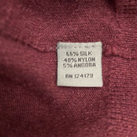 Johnston and Murphy Mens V Neck Silk Blend Sweater Size XL Maroon Pullover - Picture 5 of 7